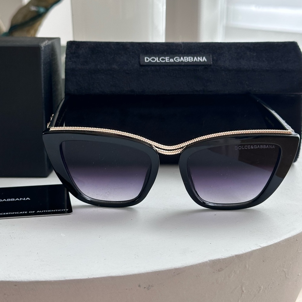 Dolce & Gabbana Black and Gold Sunglasses • N e w !